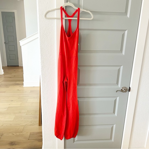NWT Free People Lets Bounce Onesie One Piece Jumpsuit Flame Orange - Picture 3 of 6